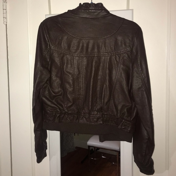 Brown faux leather jacket - Picture 2 of 2